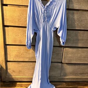 Elliatt Light Blue Ruffled Jumpsuit from Anthropology